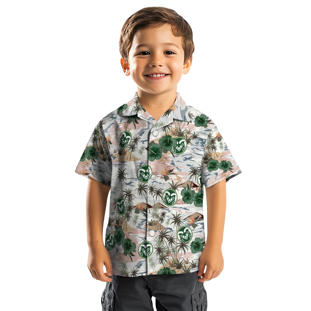 Colorado State Rams Hawaiian Shirt - Hibiscus Seaside | Hula Hawaiian Shirts