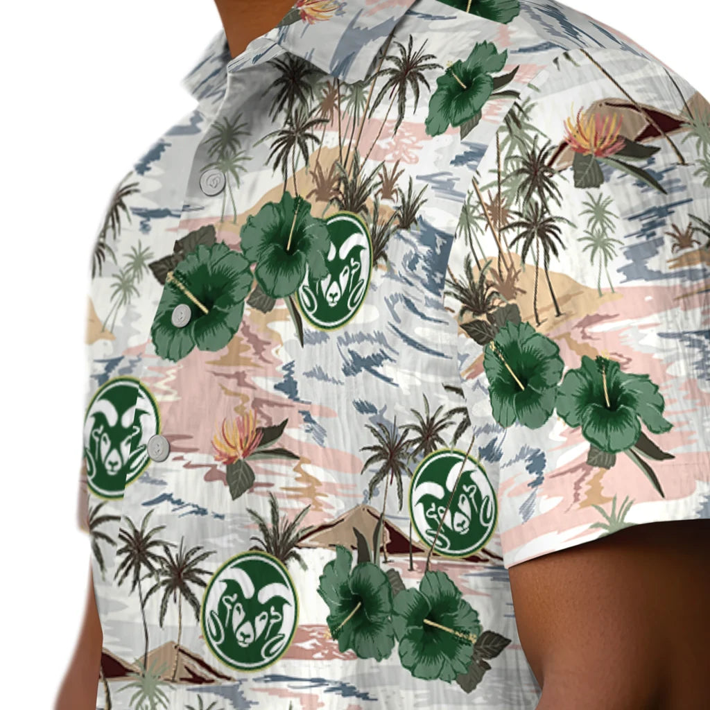Colorado State Rams Hawaiian Shirt - Hibiscus Seaside | Hula Hawaiian Shirts