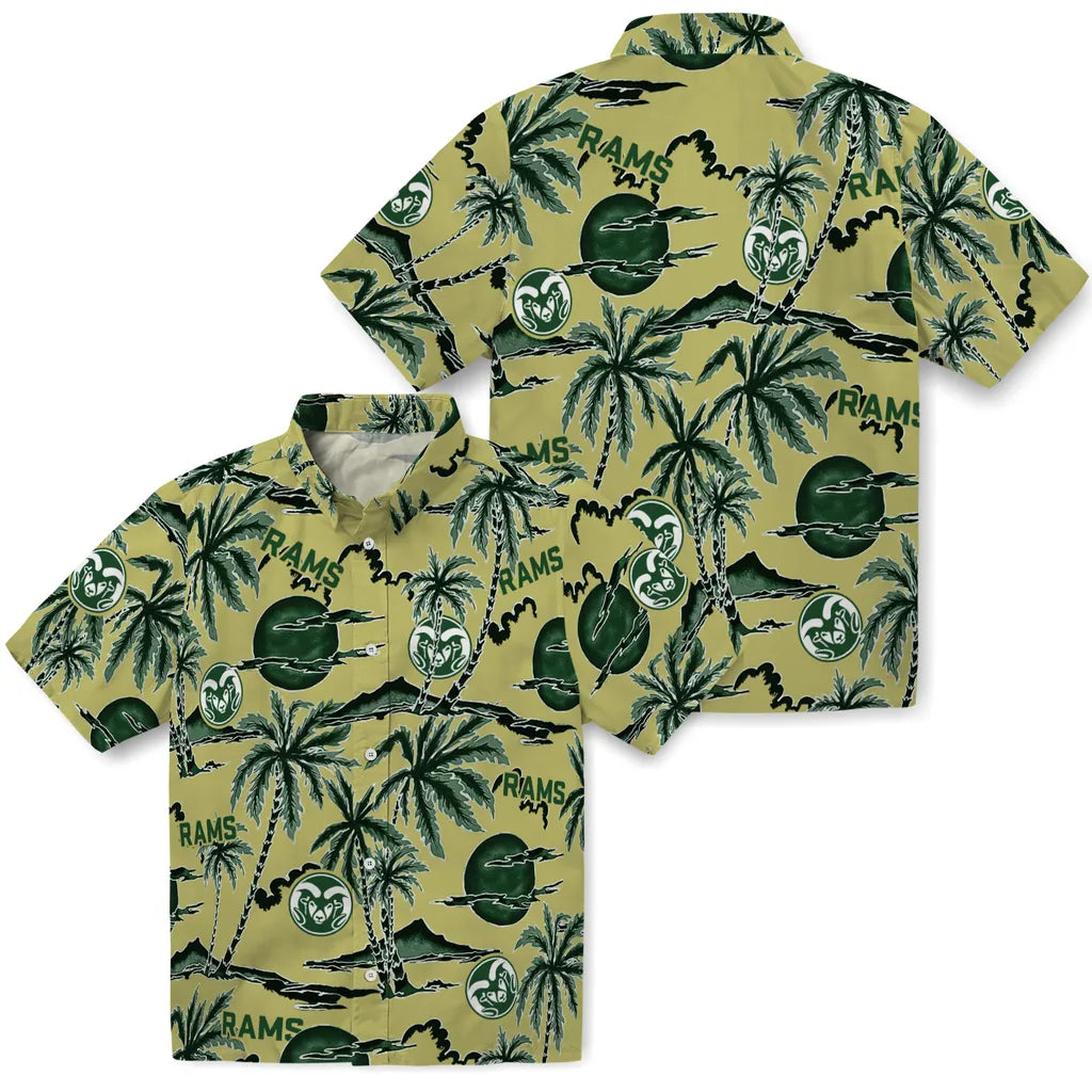 Colorado State Rams Hawaiian Shirt - Palm Sunset | Hula Hawaiian Shirts