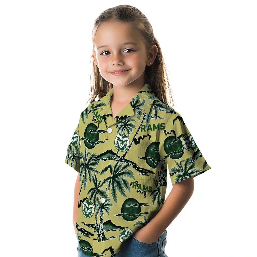 Colorado State Rams Hawaiian Shirt - Palm Sunset | Hula Hawaiian Shirts