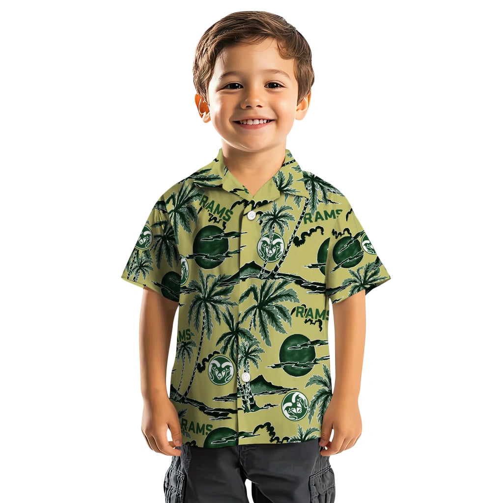 Colorado State Rams Hawaiian Shirt - Palm Sunset | Hula Hawaiian Shirts