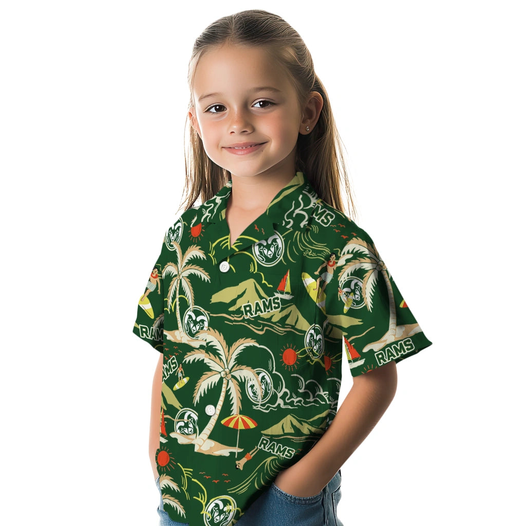 Colorado State Rams Hawaiian Shirt - Palm Tree Island | Hula Hawaiian Shirts