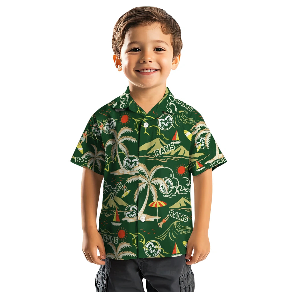 Colorado State Rams Hawaiian Shirt - Palm Tree Island | Hula Hawaiian Shirts