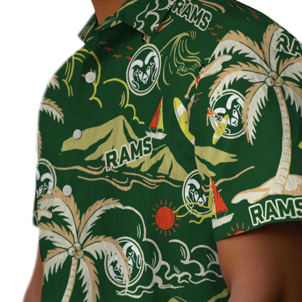 Colorado State Rams Hawaiian Shirt - Palm Tree Island | Hula Hawaiian Shirts