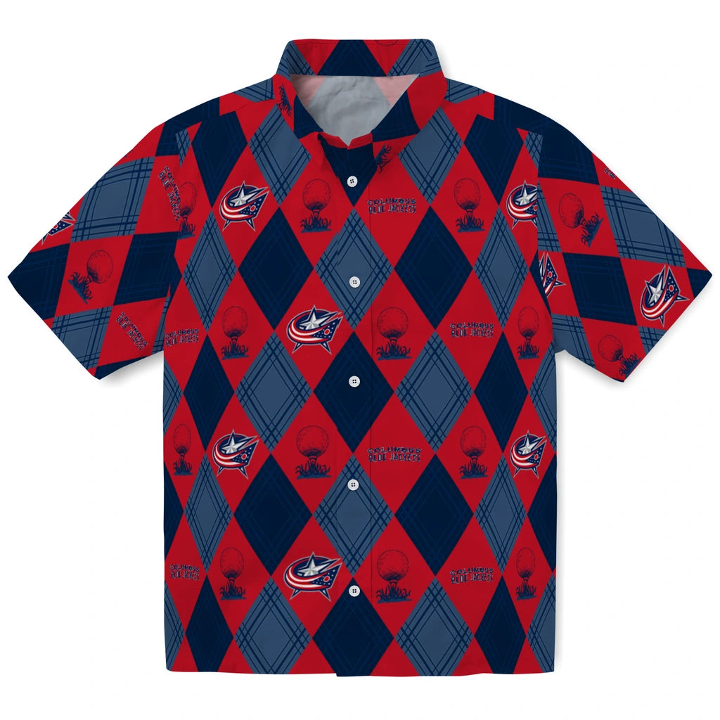 Columbus Blue Jackets Hawaiian Shirt - Golfing Plaid | Hula Hawaiian Shirts