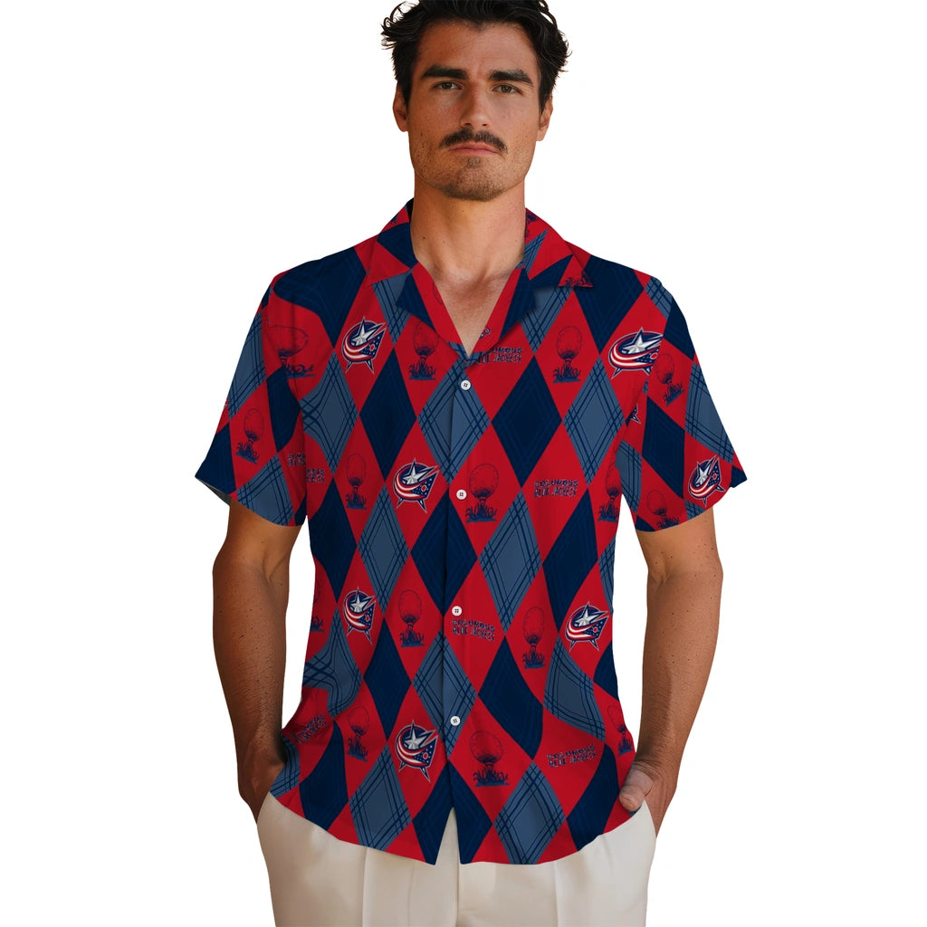 Columbus Blue Jackets Hawaiian Shirt - Golfing Plaid | Hula Hawaiian Shirts