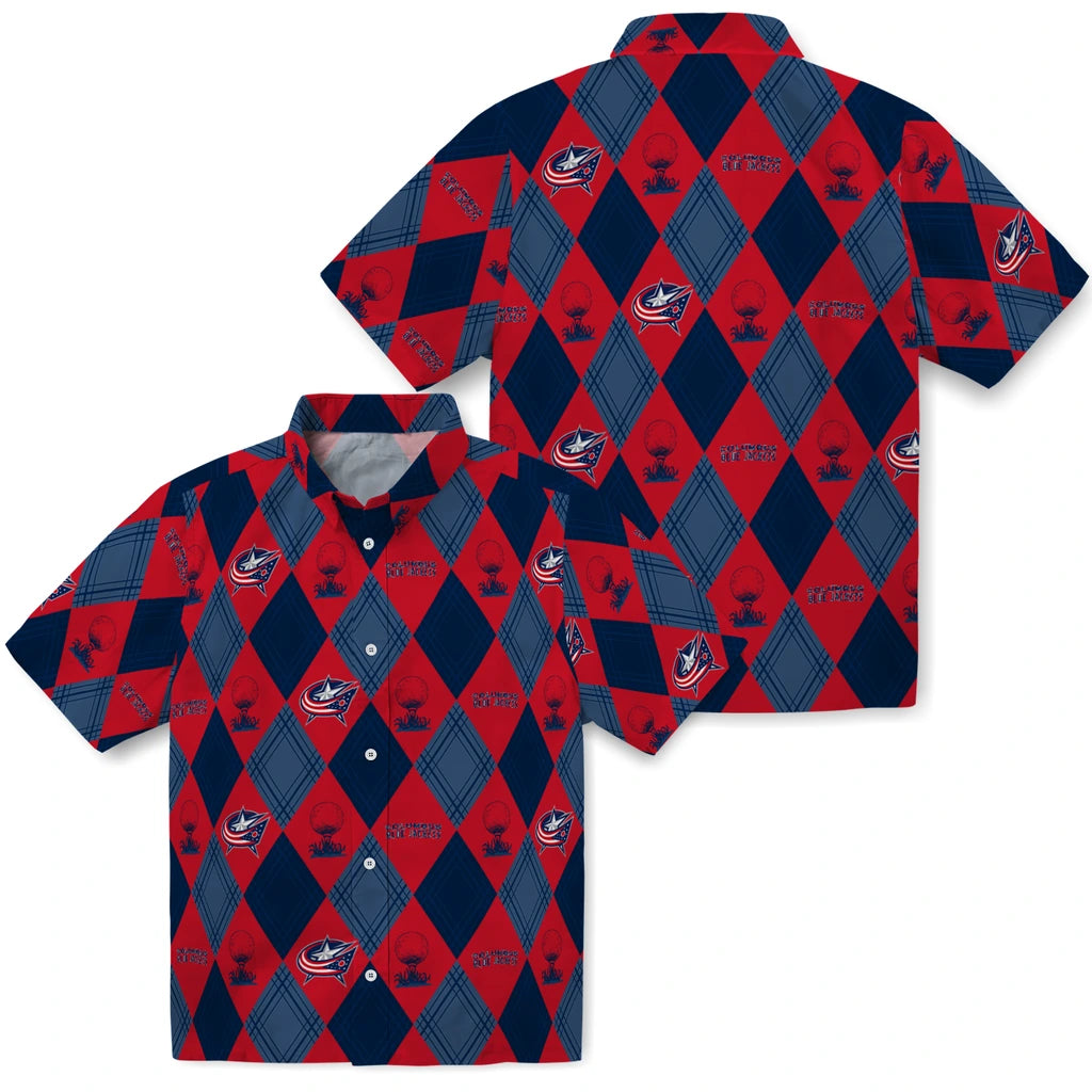 Columbus Blue Jackets Hawaiian Shirt - Golfing Plaid | Hula Hawaiian Shirts