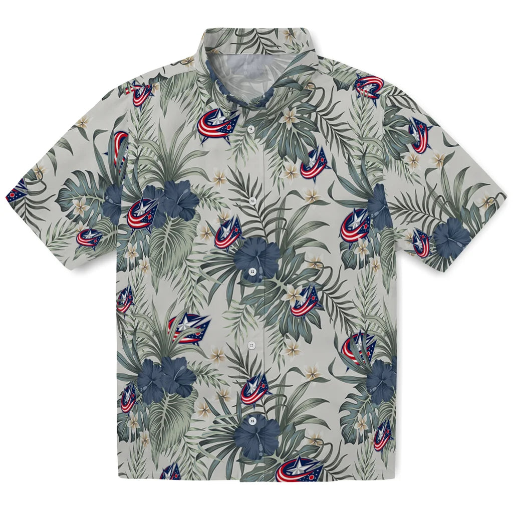 Columbus Blue Jackets Hawaiian Shirt - Hibiscus Designs | Hula Hawaiian Shirts