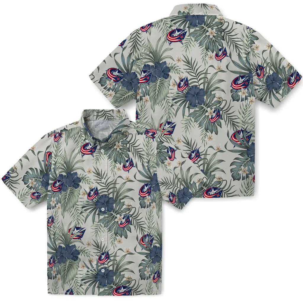 Columbus Blue Jackets Hawaiian Shirt - Hibiscus Designs | Hula Hawaiian Shirts