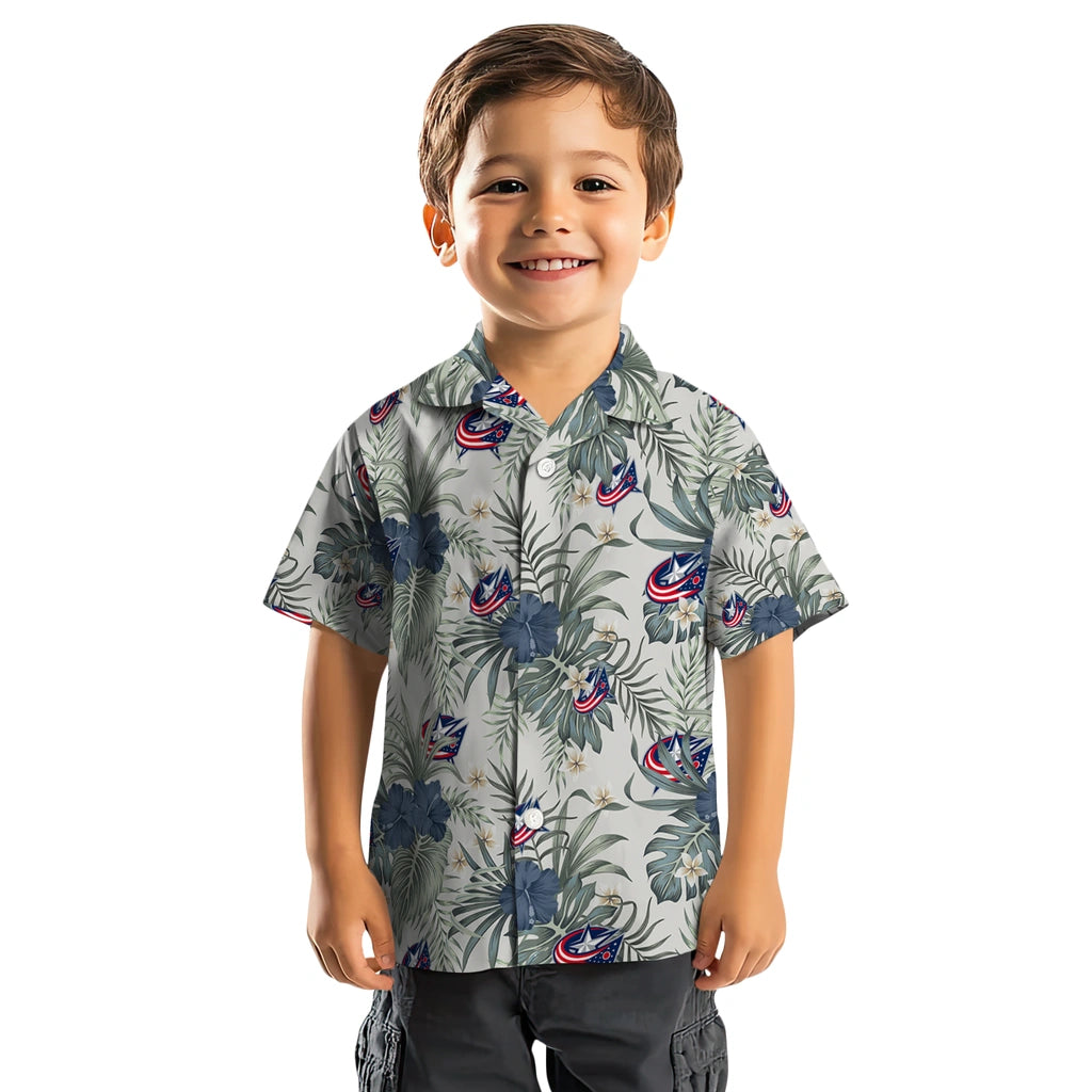 Columbus Blue Jackets Hawaiian Shirt - Hibiscus Designs | Hula Hawaiian Shirts