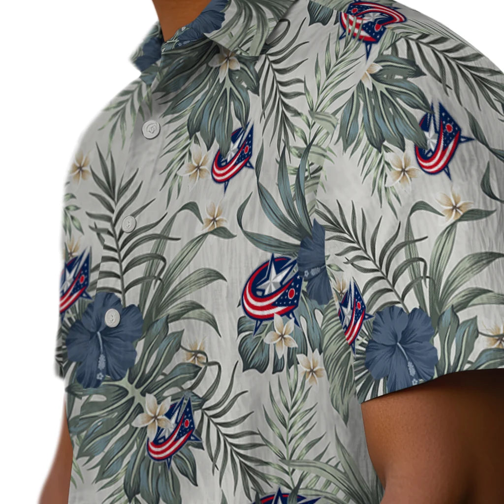 Columbus Blue Jackets Hawaiian Shirt - Hibiscus Designs | Hula Hawaiian Shirts