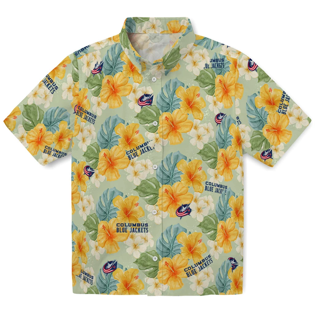 Columbus Blue Jackets Hawaiian Shirt - Hibiscus Mood | Hula Hawaiian Shirts