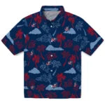 Columbus Blue Jackets Hawaiian Shirt - Palm And Clouds | Hula Hawaiian Shirts