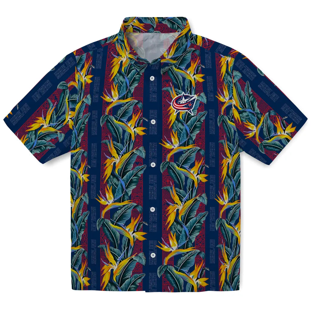 Columbus Blue Jackets Hawaiian Shirt - Paradise Vines | Hula Hawaiian Shirts