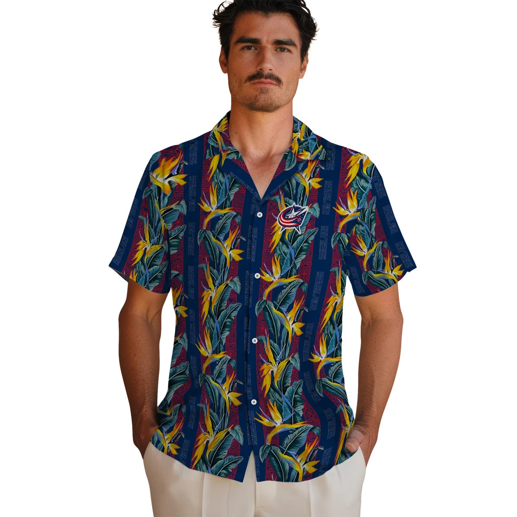 Columbus Blue Jackets Hawaiian Shirt - Paradise Vines | Hula Hawaiian Shirts