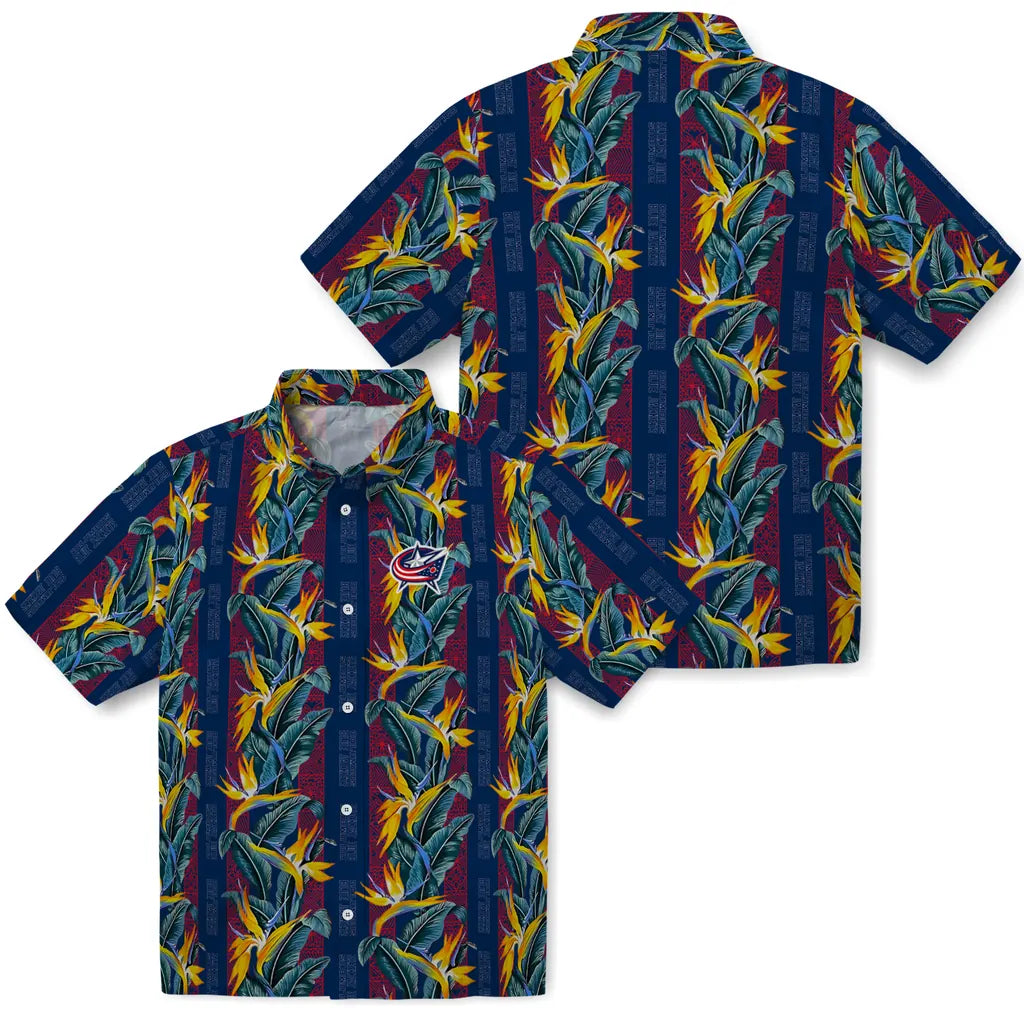 Columbus Blue Jackets Hawaiian Shirt - Paradise Vines | Hula Hawaiian Shirts