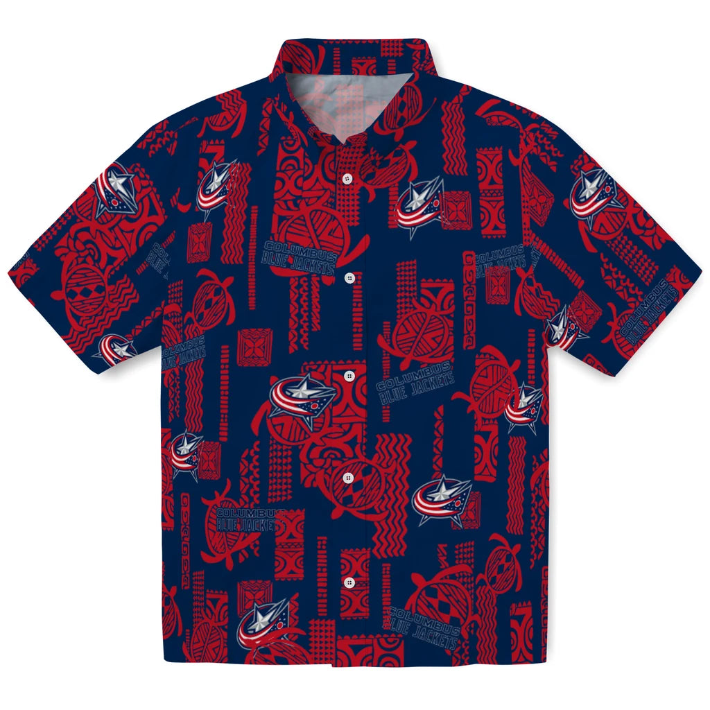 Columbus Blue Jackets Hawaiian Shirt - Turtle Lines | Hula Hawaiian Shirts
