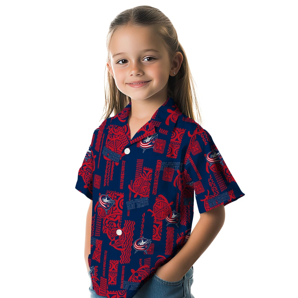 Columbus Blue Jackets Hawaiian Shirt - Turtle Lines | Hula Hawaiian Shirts