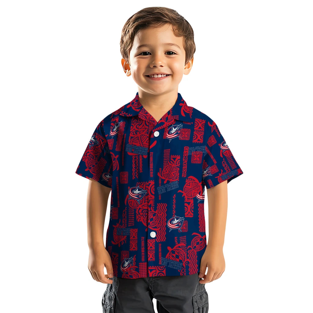 Columbus Blue Jackets Hawaiian Shirt - Turtle Lines | Hula Hawaiian Shirts