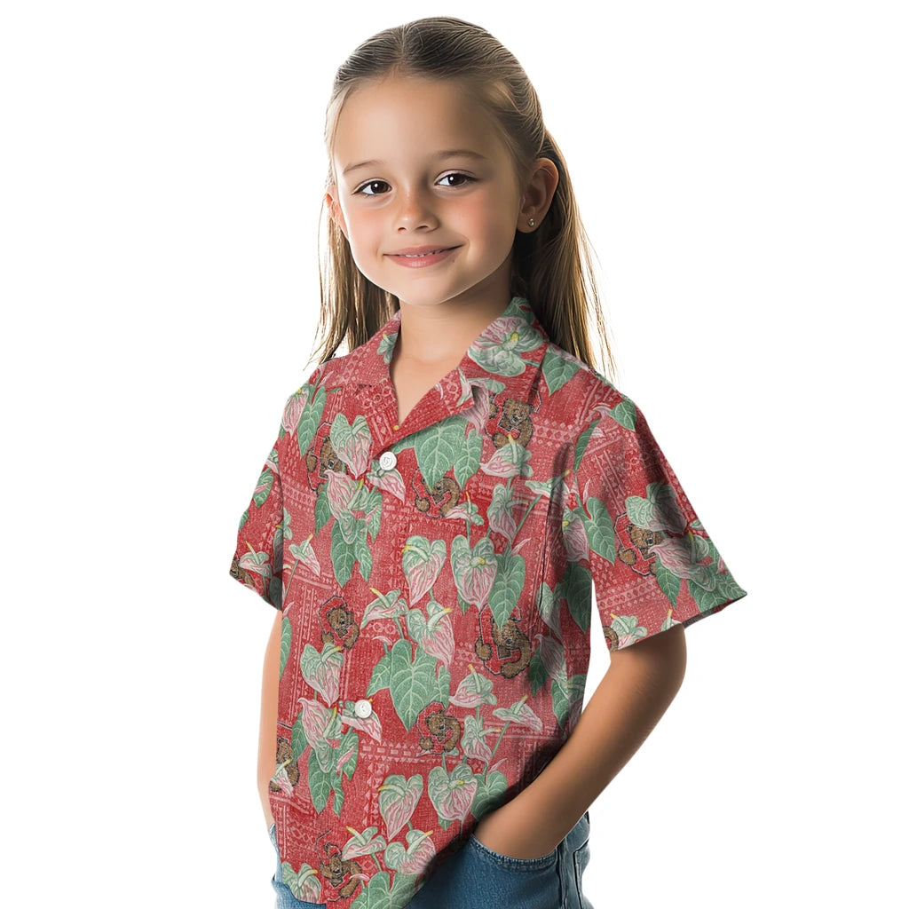 Cornell Big Red Hawaiian Shirt - Anthurium Overlay | Hula Hawaiian Shirts