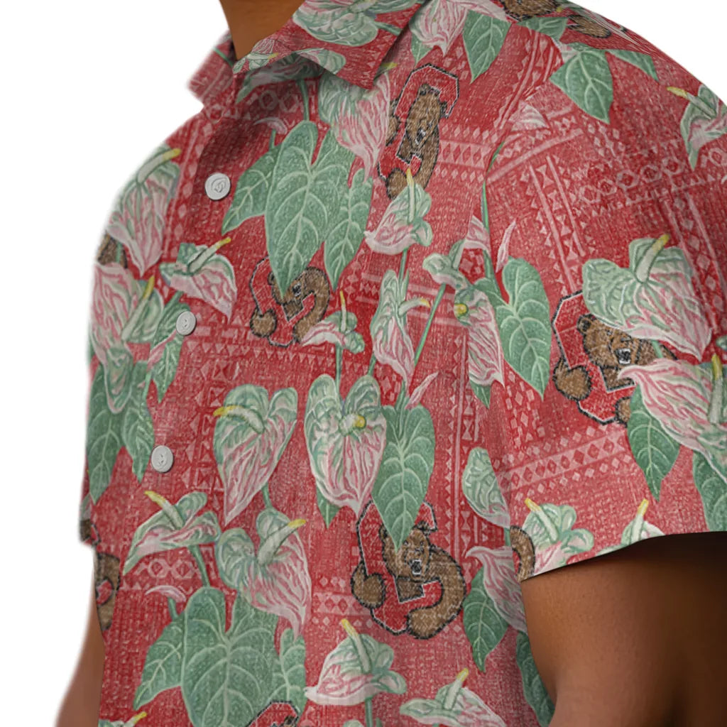 Cornell Big Red Hawaiian Shirt - Anthurium Overlay | Hula Hawaiian Shirts