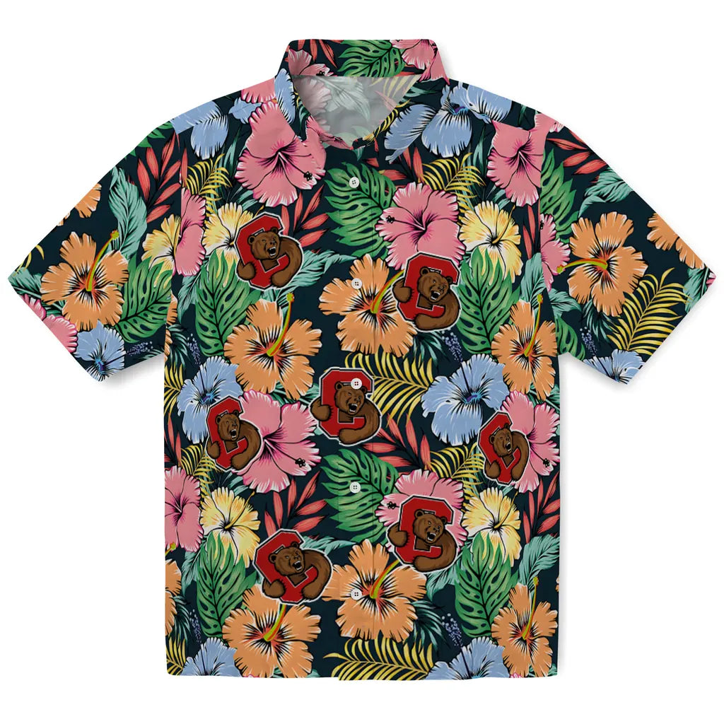 Cornell Big Red Hawaiian Shirt - Brilliant Hibiscus Garden | Hula Hawaiian Shirts