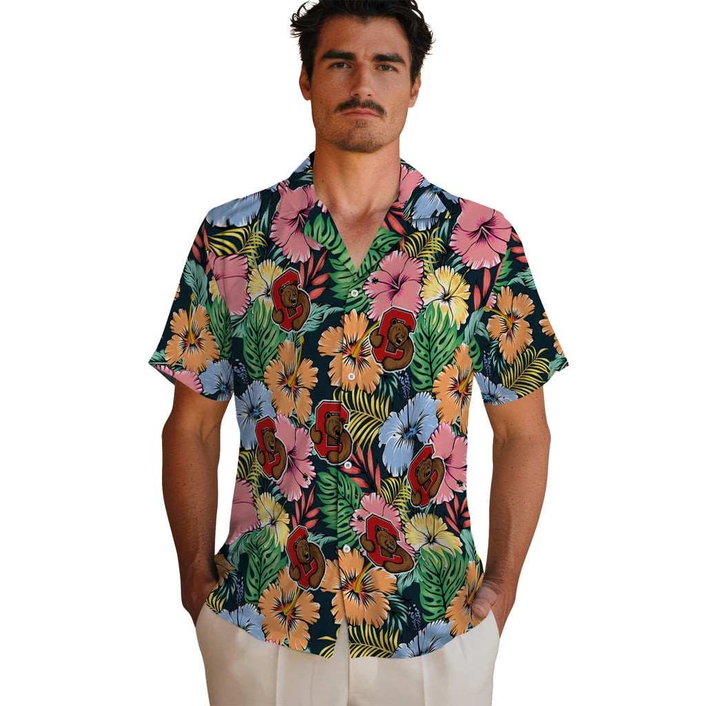 Cornell Big Red Hawaiian Shirt - Brilliant Hibiscus Garden | Hula Hawaiian Shirts