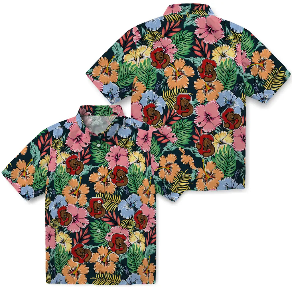 Cornell Big Red Hawaiian Shirt - Brilliant Hibiscus Garden | Hula Hawaiian Shirts