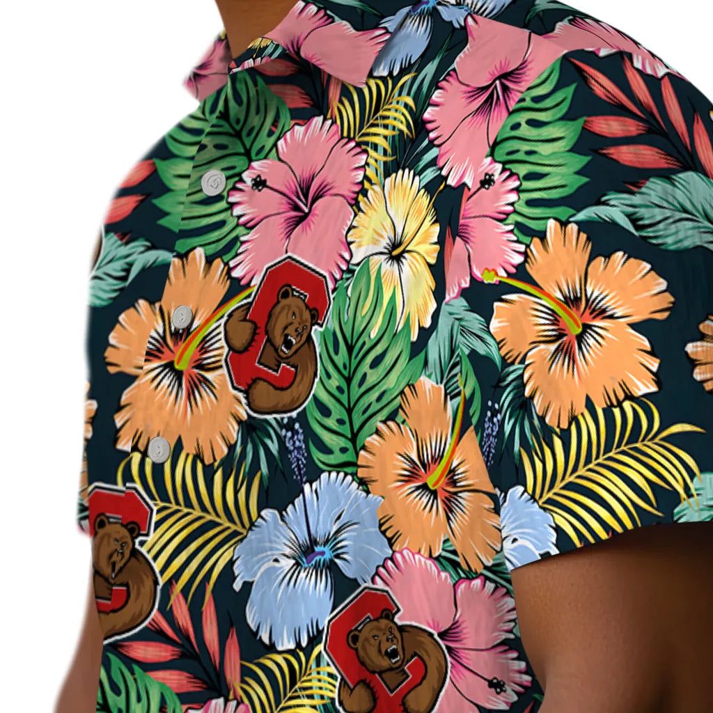 Cornell Big Red Hawaiian Shirt - Brilliant Hibiscus Garden | Hula Hawaiian Shirts