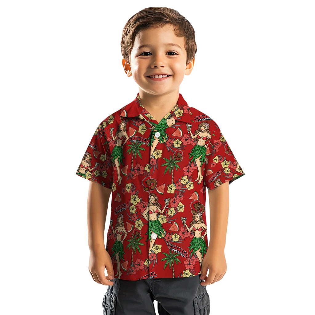 Cornell Big Red Hawaiian Shirt - Hawaiian Girls Design | Hula Hawaiian Shirts