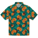 Cornell Big Red Hawaiian Shirt - Hibiscus and Palm Leaves | Hula Hawaiian Shirts