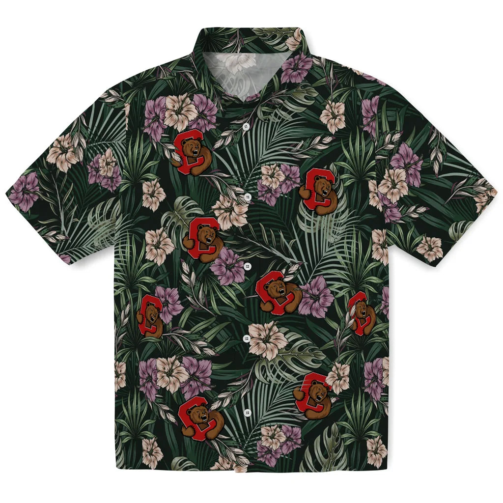 Cornell Big Red Hawaiian Shirt - Hibiscus Leaves Pattern | Hula Hawaiian Shirts
