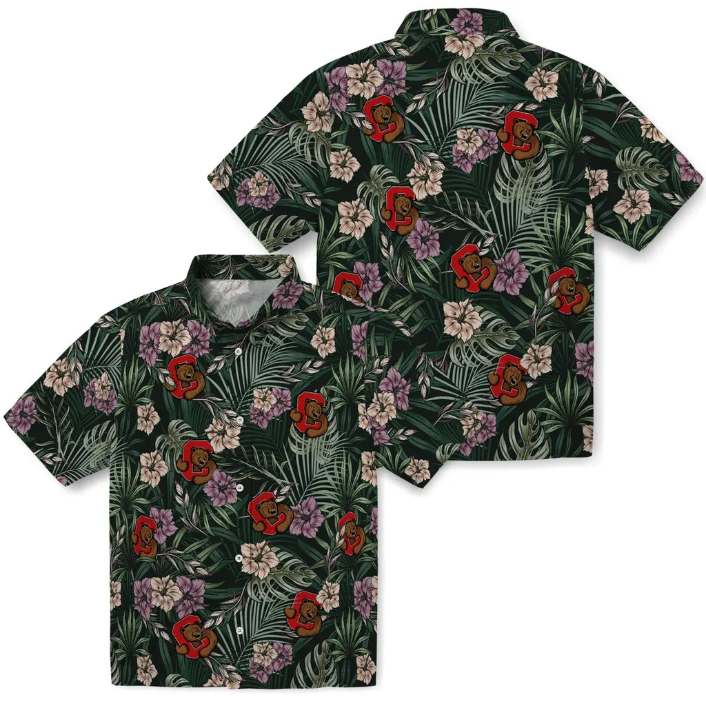 Cornell Big Red Hawaiian Shirt - Hibiscus Leaves Pattern | Hula Hawaiian Shirts