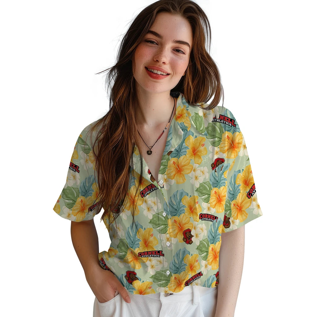 Cornell Big Red Hawaiian Shirt - Hibiscus Mood | Hula Hawaiian Shirts