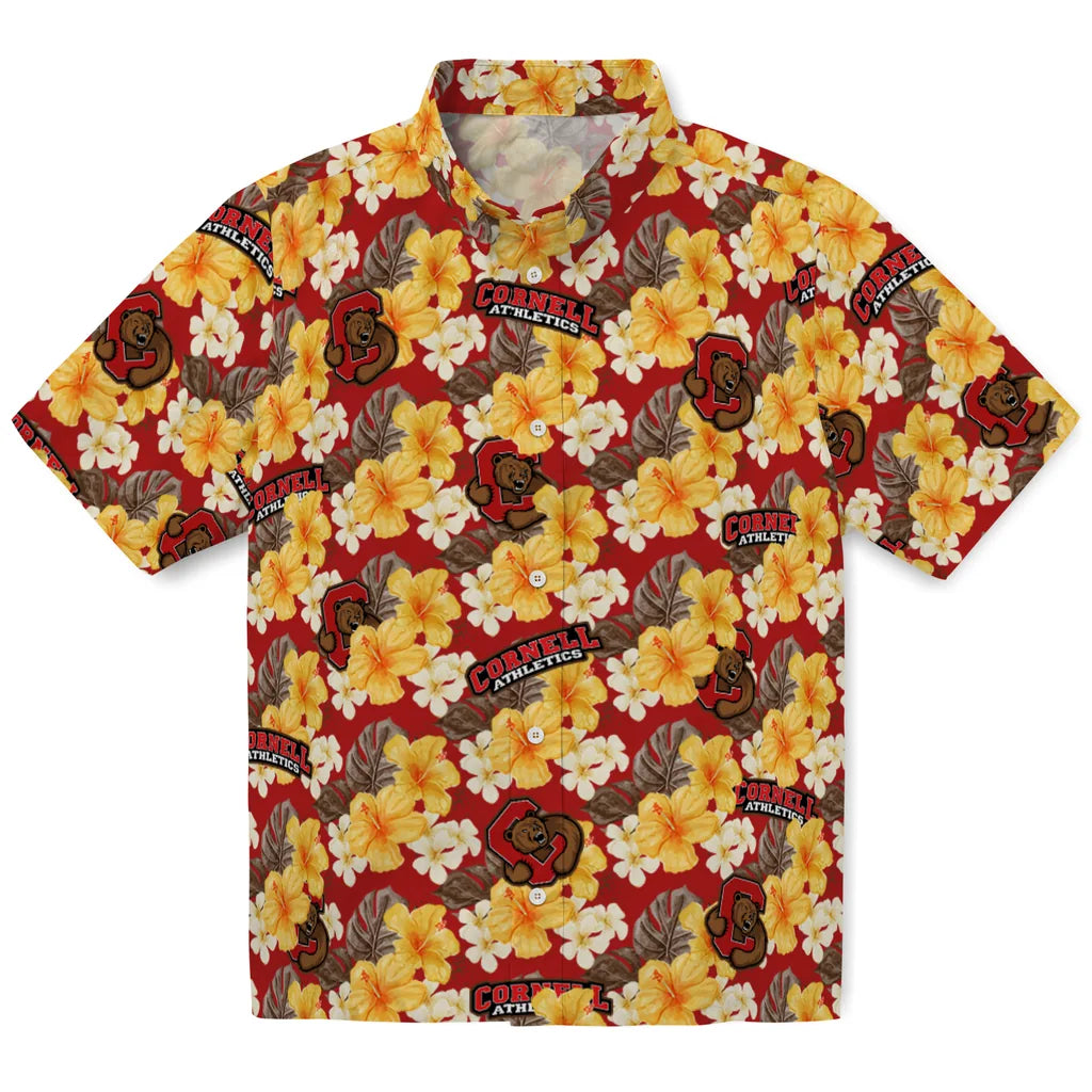 Cornell Big Red Hawaiian Shirt - Hibiscus Tropics | Hula Hawaiian Shirts