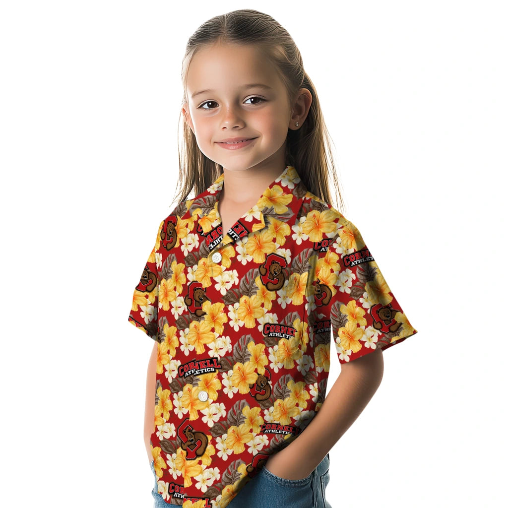 Cornell Big Red Hawaiian Shirt - Hibiscus Tropics | Hula Hawaiian Shirts