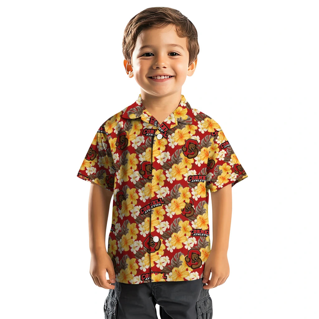 Cornell Big Red Hawaiian Shirt - Hibiscus Tropics | Hula Hawaiian Shirts