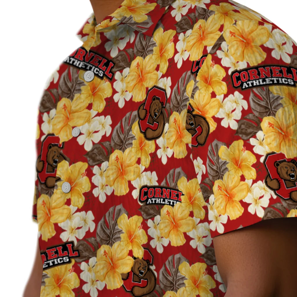 Cornell Big Red Hawaiian Shirt - Hibiscus Tropics | Hula Hawaiian Shirts