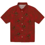 Cornell Big Red Hawaiian Shirt - Leaf Outline | Hula Hawaiian Shirts