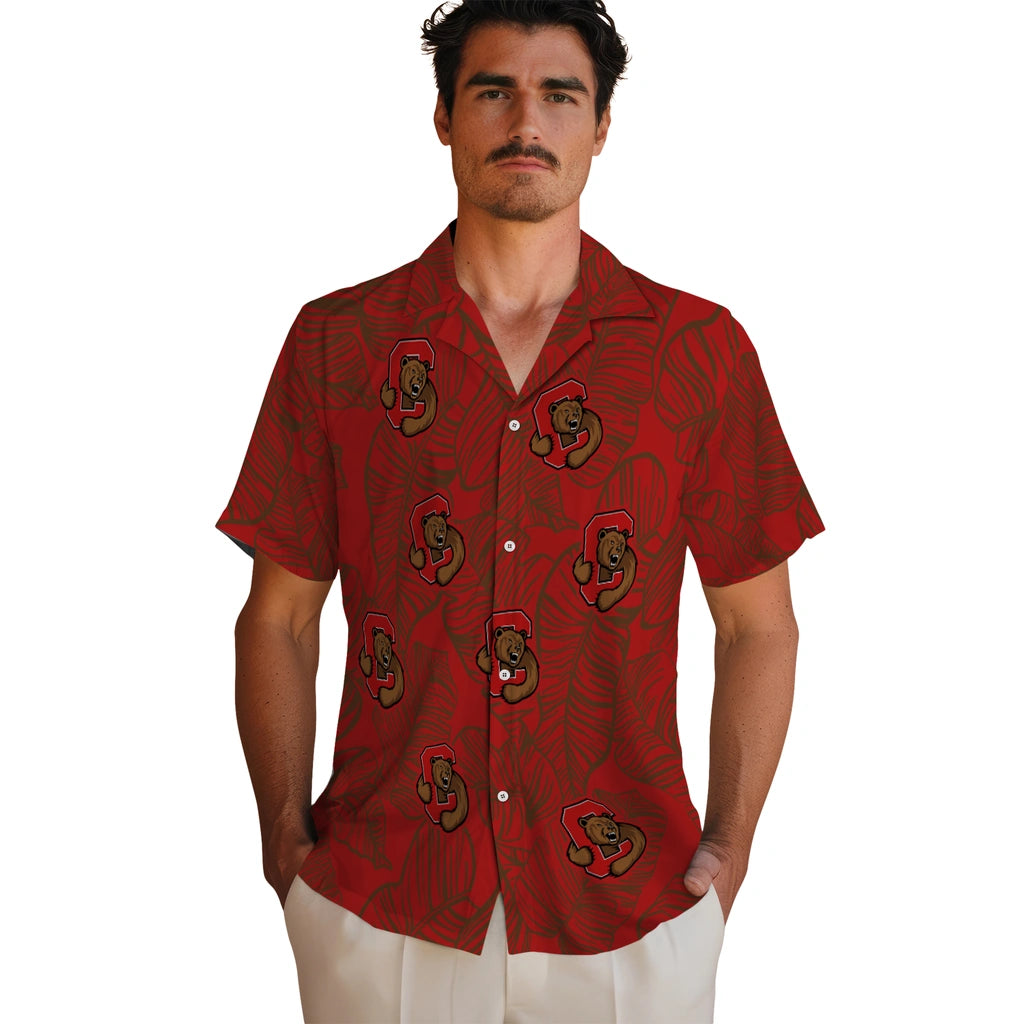 Cornell Big Red Hawaiian Shirt - Leaf Outline | Hula Hawaiian Shirts