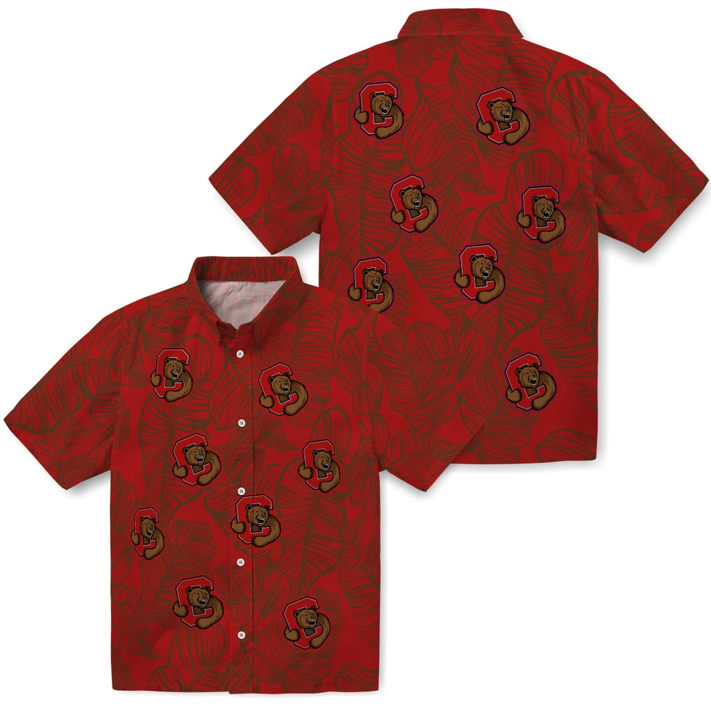 Cornell Big Red Hawaiian Shirt - Leaf Outline | Hula Hawaiian Shirts