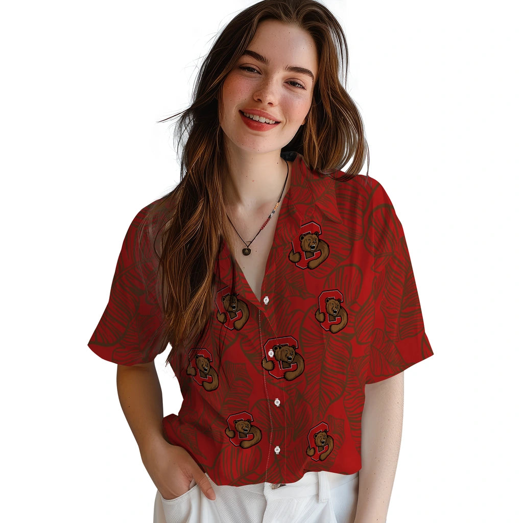 Cornell Big Red Hawaiian Shirt - Leaf Outline | Hula Hawaiian Shirts
