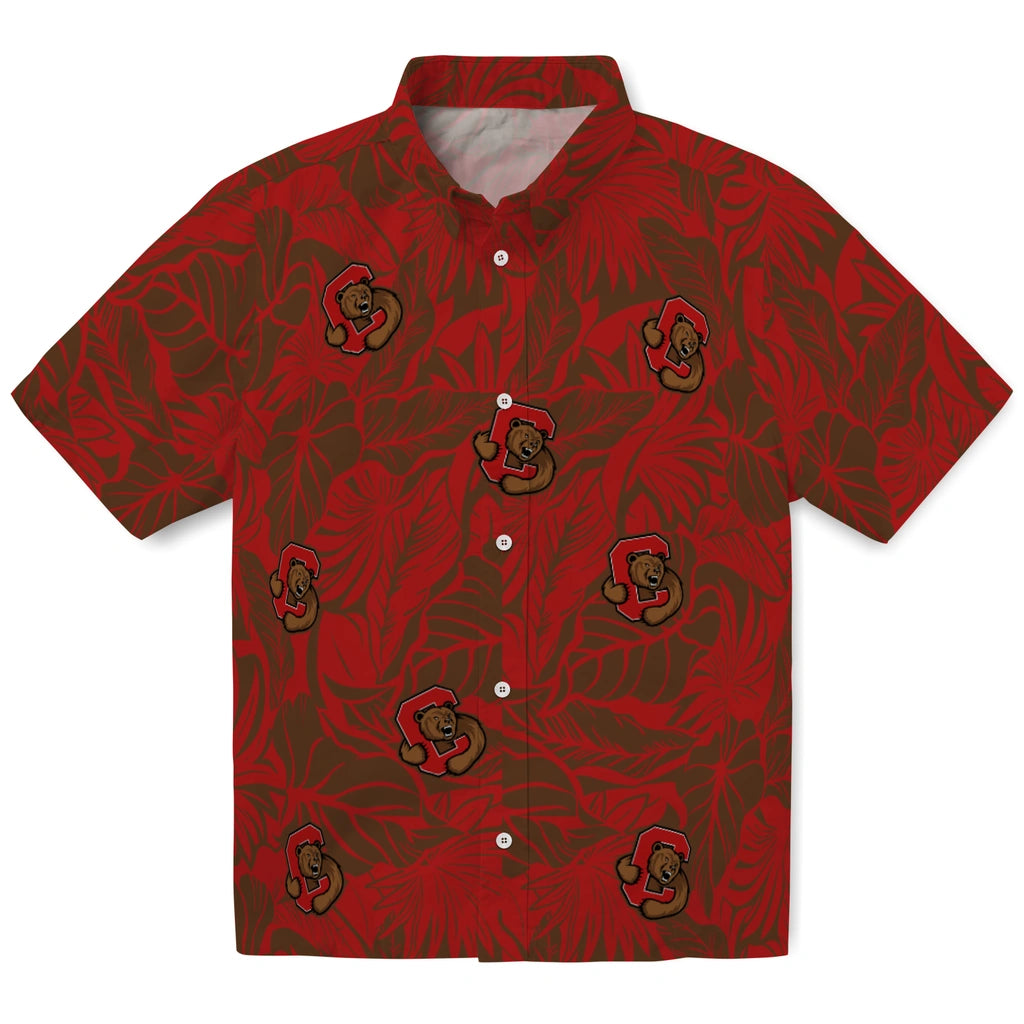 Cornell Big Red Hawaiian Shirt - Monstera Layer | Hula Hawaiian Shirts