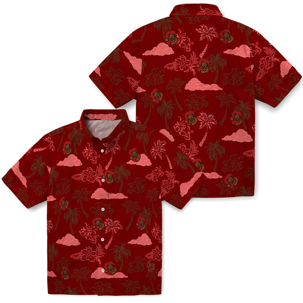 Cornell Big Red Hawaiian Shirt - Palm And Clouds | Hula Hawaiian Shirts
