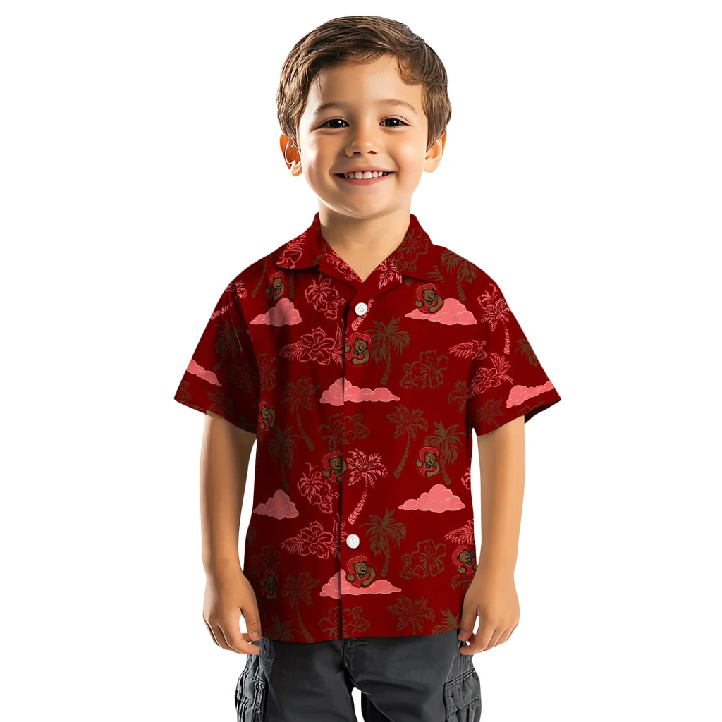 Cornell Big Red Hawaiian Shirt - Palm And Clouds | Hula Hawaiian Shirts