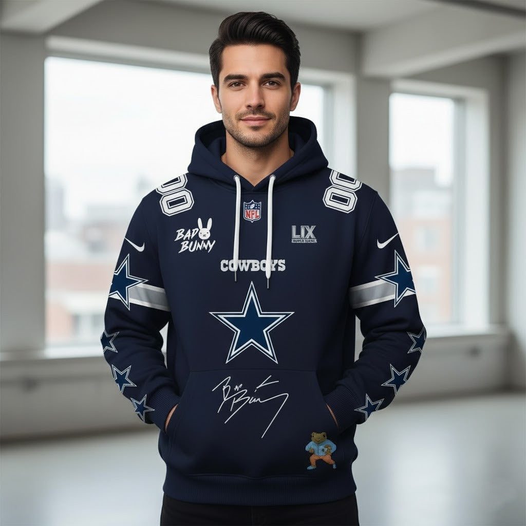 Dallas Cowboys x Bad Bunny Super Bowl LIX Hoodie – 2025 Limited Edition NFL Streetwear - LeagueLockerGear