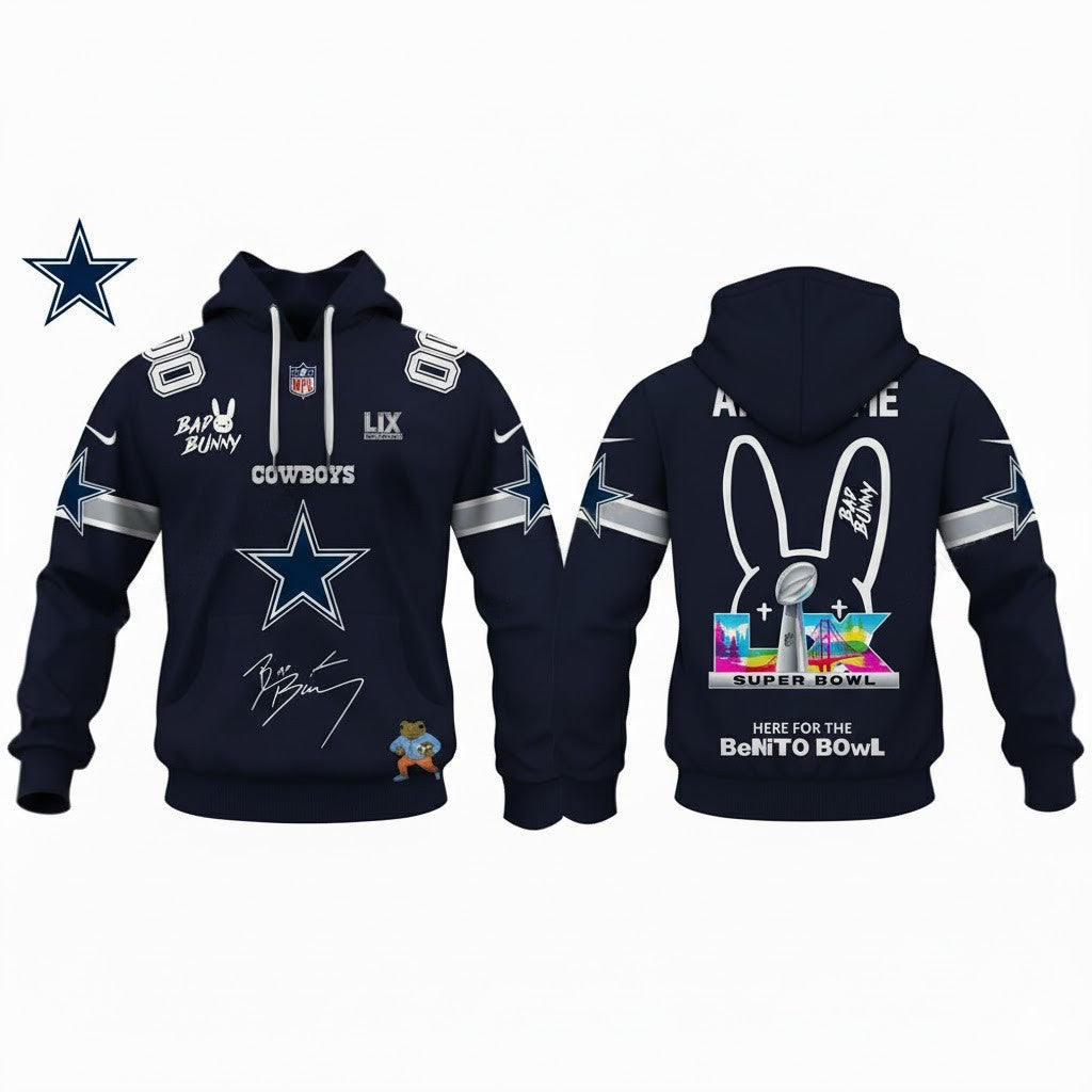 Dallas Cowboys x Bad Bunny Super Bowl LIX Hoodie – 2025 Limited Edition NFL Streetwear - LeagueLockerGear