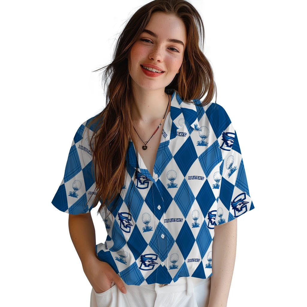 Creighton Bluejays Hawaiian Shirt - Golfing Plaid | Hula Hawaiian Shirts