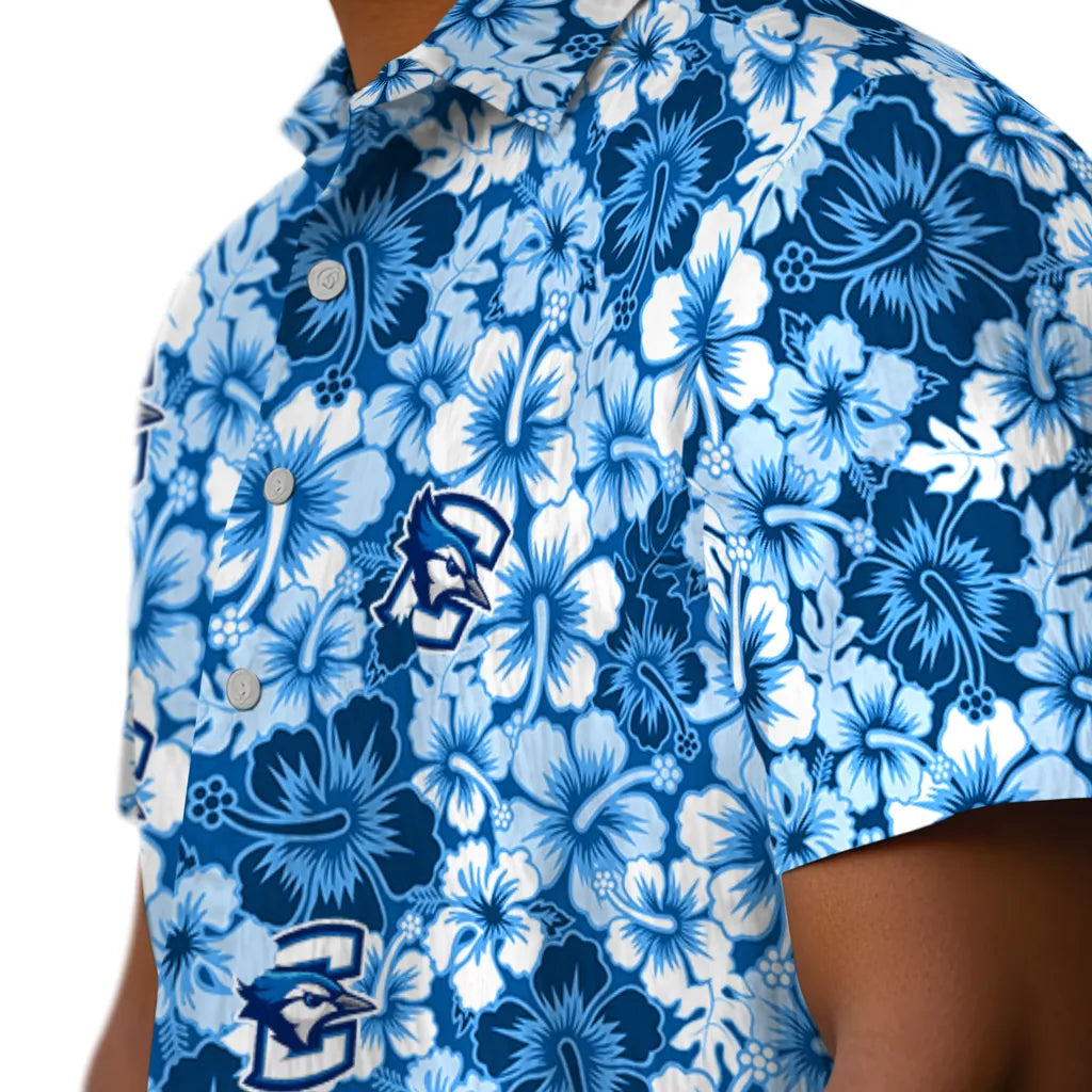 Creighton Bluejays Hawaiian Shirt - Hibiscus Blooms | Hula Hawaiian Shirts