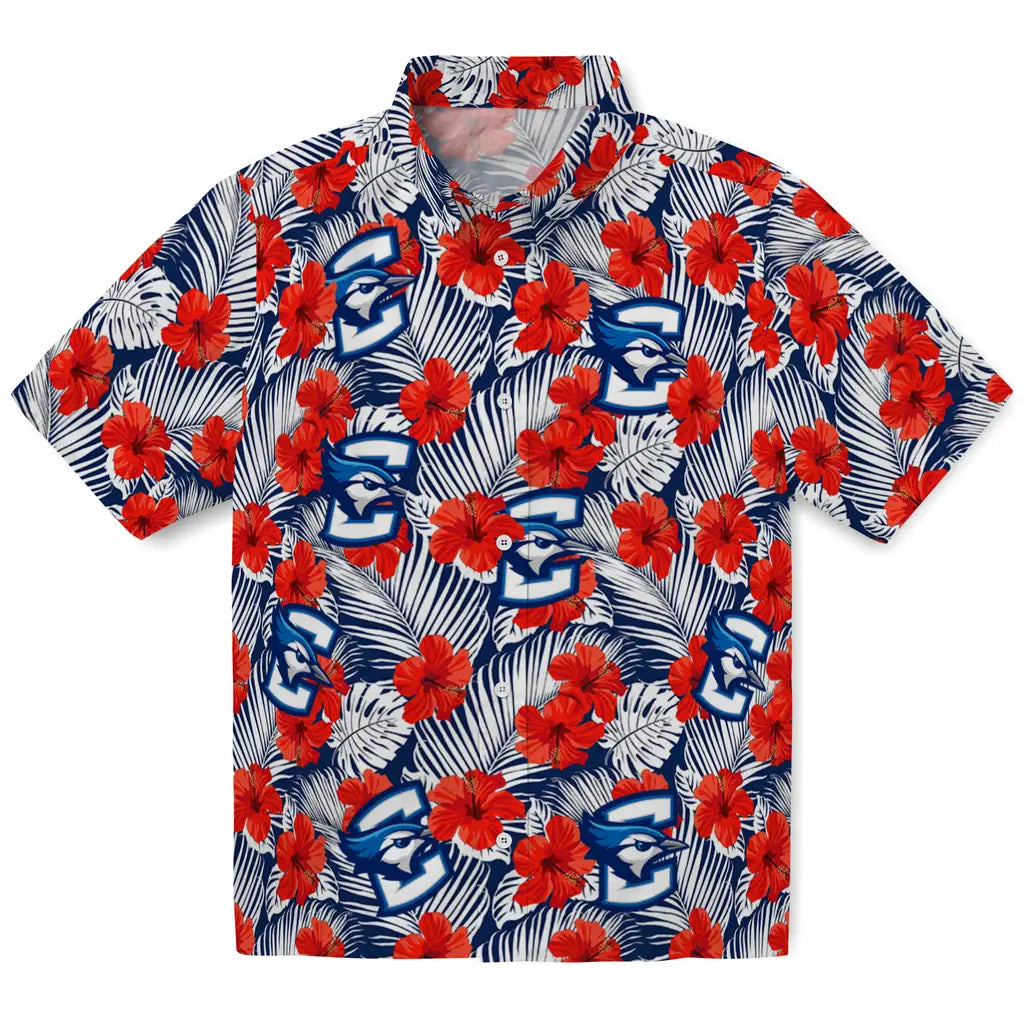 Creighton Bluejays Hawaiian Shirt - Hibiscus Fiesta | Hula Hawaiian Shirts